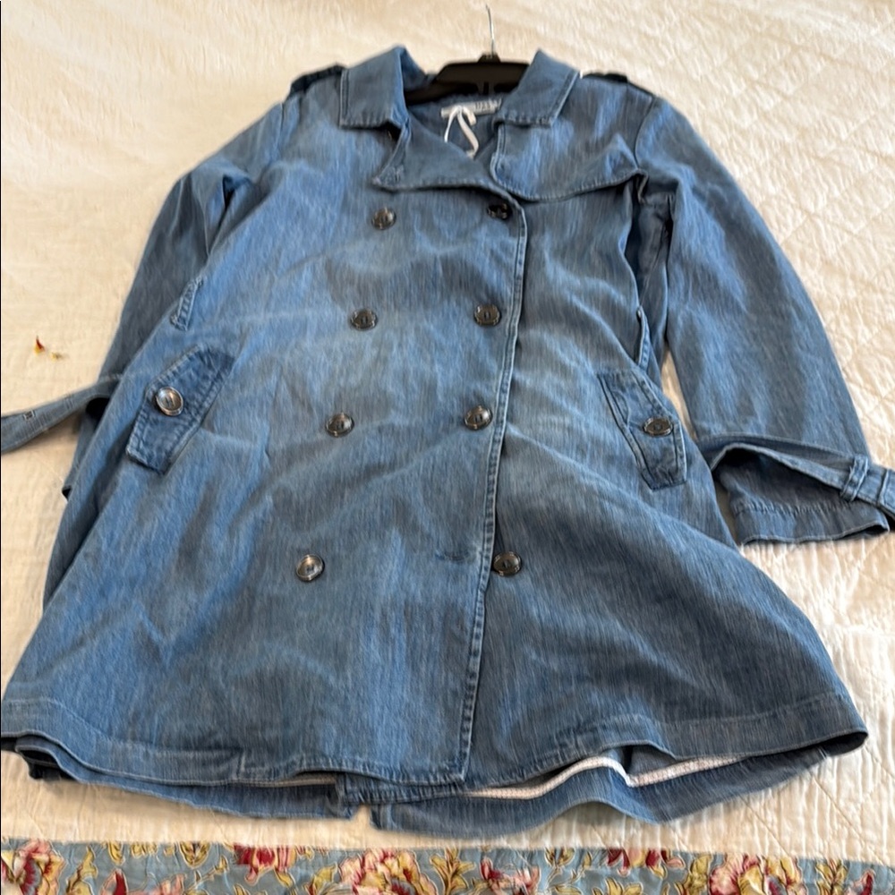 Denim Blue Women's Trench Coat
